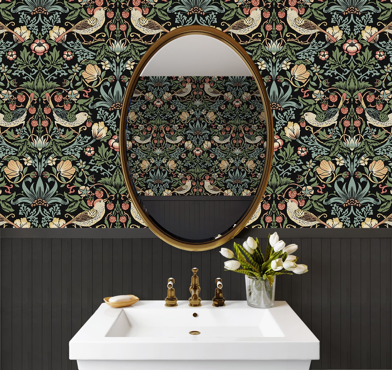 Fragaria Garden Vintage Prepasted Wallpaper – Say Decor LLC