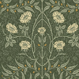 PR10204 stenciled floral vintage prepasted wallpaper from Seabrook Designs