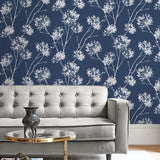 PR11102 floral prepasted wallpaper living room from Seabrook Designs