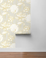 PR11308 lotus floral prepasted wallpaper roll from Seabrook Designs
