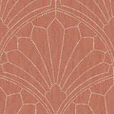 RY31501 red scallop medallion geometric wallpaper from the Boho Rhapsody collection by Seabrook Designs