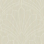 RY31505 neutral scallop medallion geometric wallpaper from the Boho Rhapsody collection by Seabrook Designs