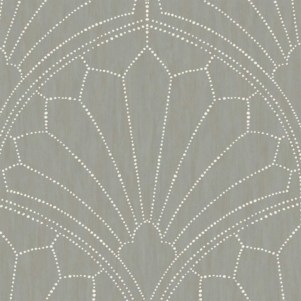 RY31515 gray scallop medallion geometric wallpaper from the Boho Rhapsody collection by Seabrook Designs