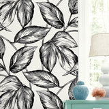 SC20000 leaf botanical wallpaper decor from the Summer House collection by Seabrook Designs