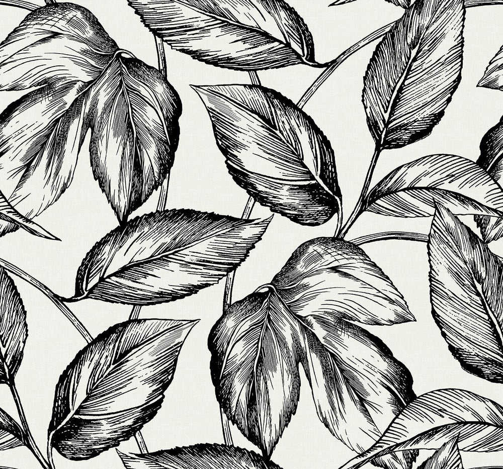 Summer House Beckett Sketched Leaves Botanical Unpasted Wallpaper