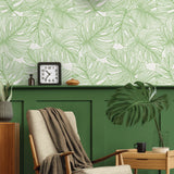 SC20204 palm leaf wallpaper entryway from the Summer House collection by Seabrook Designs