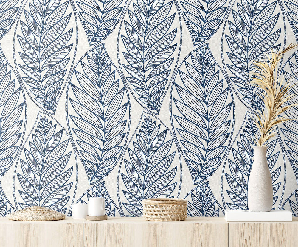SC20302 leaf wallpaper decor from the Summer House collection by Seabrook Designs