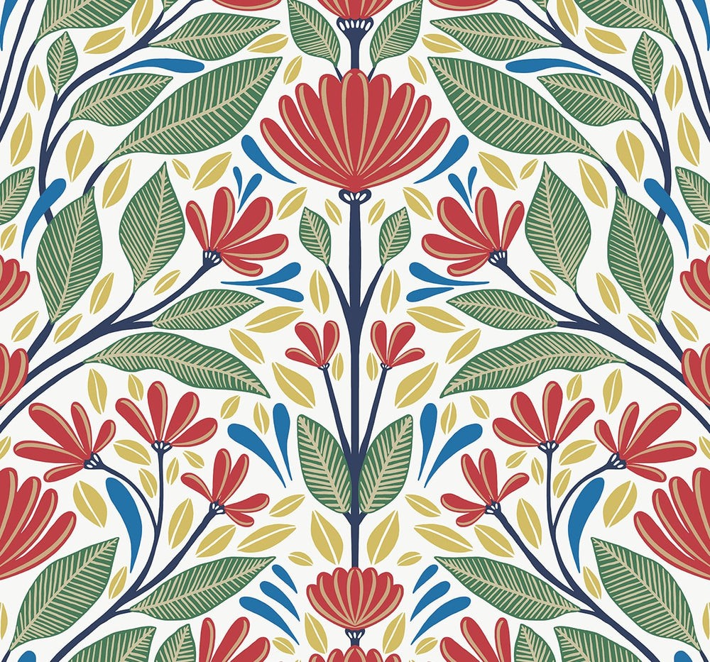 Summer House Carmela Folk Floral Unpasted Wallpaper