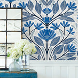 SC20602 folk floral wallpaper decor from the Summer House collection by Seabrook Designs
