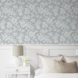 SC20812 floral vinyl wallpaper bedroom from the Summer House collection by Seabrook Designs