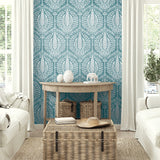 SC21402 botanical wallpaper living room from the Summer House collection by Seabrook Designs