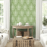 SC21404 botanical wallpaper living room from the Summer House collection by Seabrook Designs