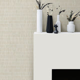 TC70000 fireplace blue grass band embossed vinyl wallpaper from the More Textures collection by Seabrook Designs