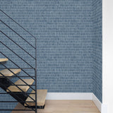TC70012 stairs blue grass band embossed vinyl wallpaper from the More Textures collection by Seabrook Designs