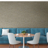 TC70018 dining blue grass band embossed vinyl wallpaper from the More Textures collection by Seabrook Designs