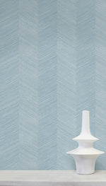 TC70102 vase blue chevy hemp embossed vinyl wallpaper from the More Textures collection by Seabrook Designs
