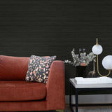 TC70300 couch black shantung silk embossed vinyl wallpaper from the More Textures collection by Seabrook Designs