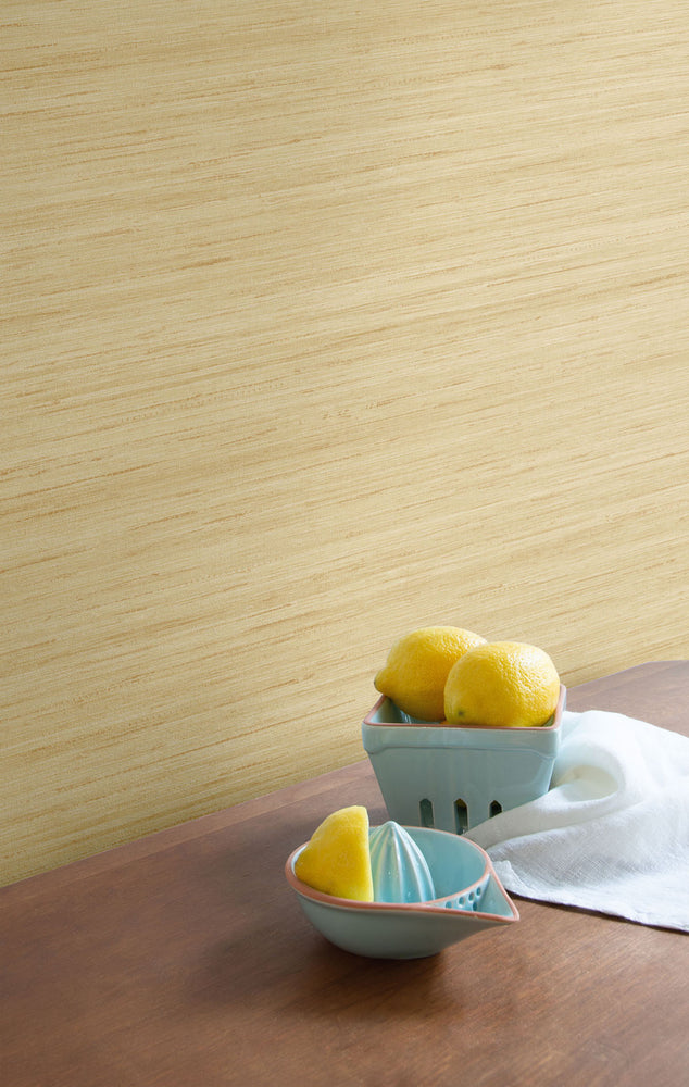 TC70306 kitchen gold shantung silk embossed vinyl wallpaper from the More Textures collection by Seabrook Designs