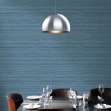 TC70312 dining room blue shantung silk embossed vinyl wallpaper from the More Textures collection by Seabrook Designs