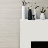 TC70318 fireplace white shantung silk embossed vinyl wallpaper from the More Textures collection by Seabrook Designs