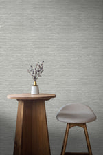 TC70708 table gray sisal hemp grasscloth embossed vinyl wallpaper from the More Textures collection by Seabrook Designs