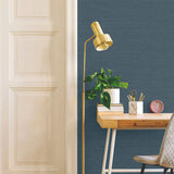 TC70712 desk blue sisal hemp grasscloth embossed vinyl wallpaper from the More Textures collection by Seabrook Designs