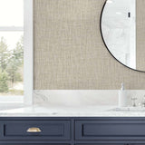 TG60033 vinyl linen wallpaper bathroom from the Tedlar Textures collection by DuPont