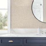 TG60034 vinyl linen wallpaper bathroom from the Tedlar Textures collection by DuPont