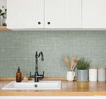 TG60113 faux linen vinyl wallpaper kitchen from DuPont