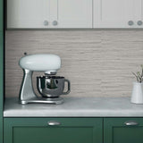 TG60532 faux grasscloth textured vinyl wallpaper kitchen from the Tedlar Textures collection by DuPont