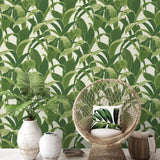 Banana Groves Green Peel and Stick Removable Wallpaper