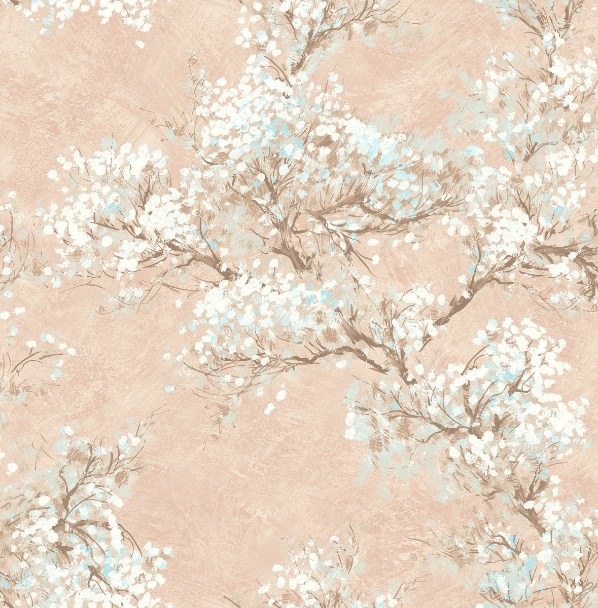 French Impressionist Cherry Blossoms Floral Unpasted Wallpaper