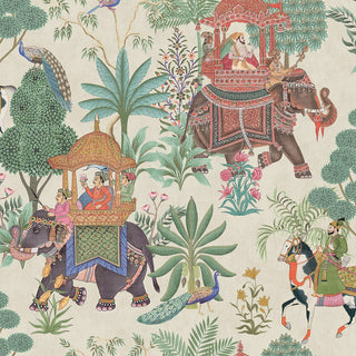 Heritage Tales 100013EH Linen Emperor's Garden Scenic Unpasted Wallpaper at Say Decor