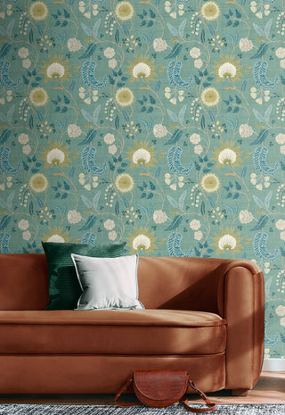 Heritage Tales 100018EH Seaforam Fable Floral Trail Unpasted Wallpaper Living Room at Say Decor