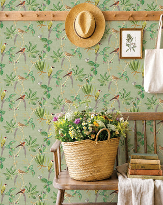Heritage Tales 100029EH Green Hill Top Garden Unpasted Wallpaper decor at Say Decor
