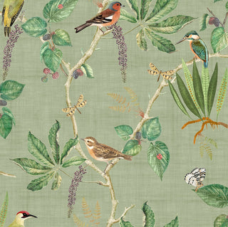 Heritage Tales 100029EH Green Hill Top Garden Unpasted Wallpaper at Say Decor