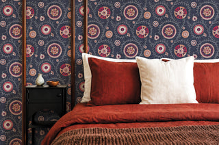 Heritage Tales 100033EH Berry Nahlia Floral Trail Unpasted Wallpaper Bedroom at Say Decor