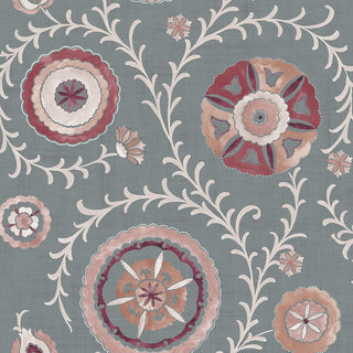 Heritage Tales 100034EH Grey Nahlia Floral Trail Unpasted Wallpaper at Say Decor