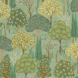 Heritage Tales 100040EH Green Oasis Trees Unpasted Wallpaper at Say Decor
