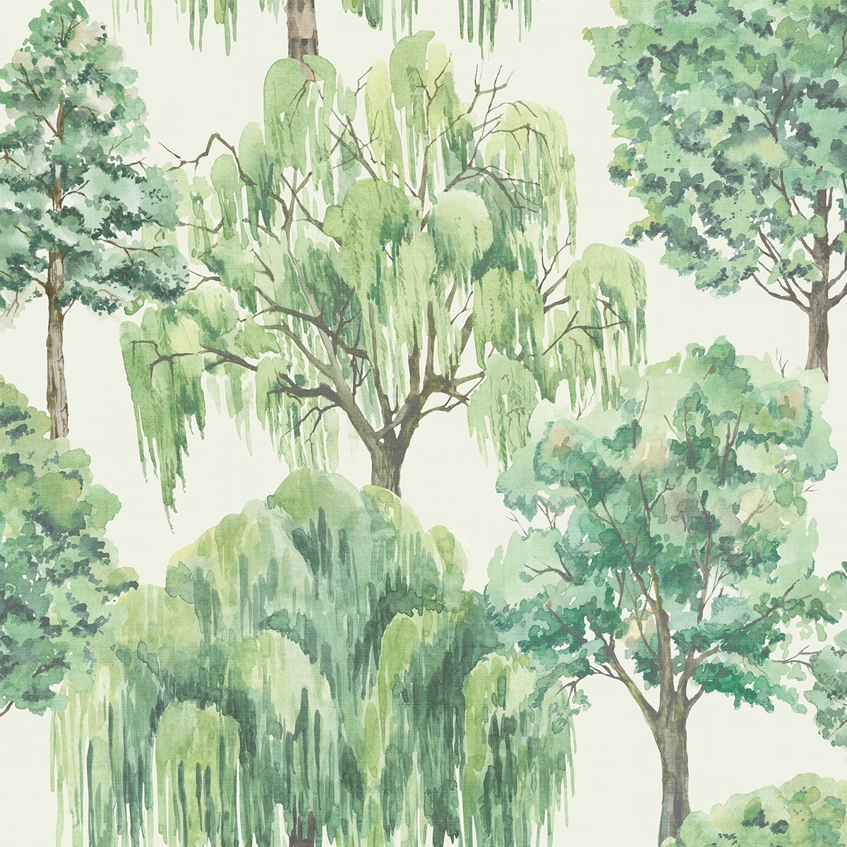 Heritage Tales 100048EH Green Whispering Willow Tree Unpasted Wallpaper at Say Decor