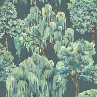Heritage Tales 100049EH Blue Whispering Willow Tree Unpasted Wallpaper at Say Decor