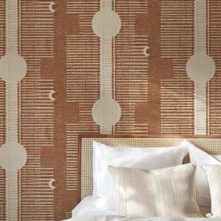 Mitchell Black Forbes Masters Inyanga Geometric Wallpaper bedroom in shade Red at Say Decor