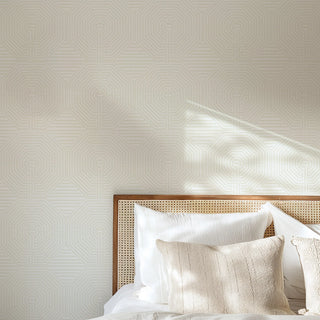 Mitchell Black x Forbes Masters Sade Geometric Wallpaper bedroom in shade Cream at Say Decor