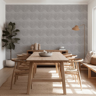 Mitchell Black x Forbes Masters Sade Geometric Wallpaper dining room in shade Gray at Say Decor