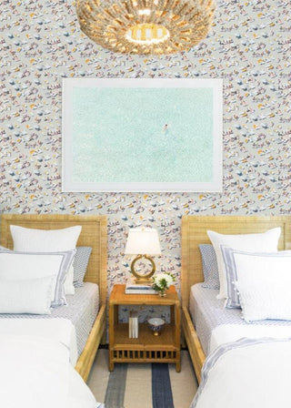 Mitchell Black Gray Malin The Sunbathers Wallpaper Bedroom at Say Decor