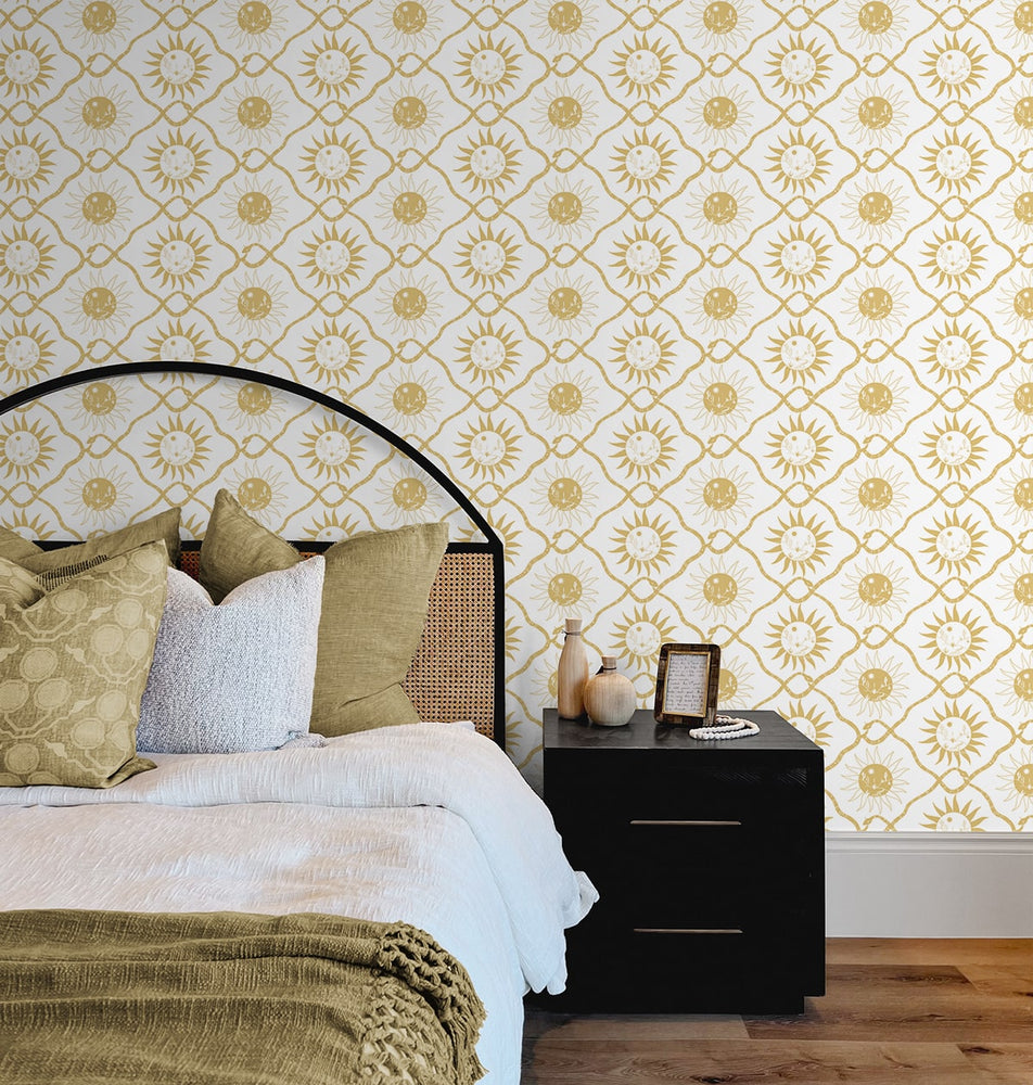 140071WR Sol peel and stick wallpaper bedroom from Elana Gabrielle