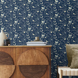140090WR Birdsong peel and stick wallpaper living room from Elana Gabrielle