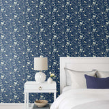 140090WR Birdsong peel and stick wallpaper bedroom from Elana Gabrielle