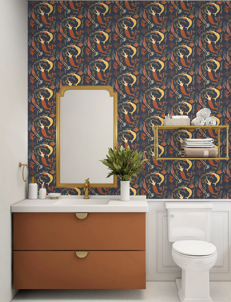 140112WR Muses peel and stick wallpaper bathroom from Elana Gabrielle