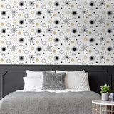 140122WR Sun Phases peel and stick wallpaper bedroom from Elana Gabrielle